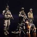 Tactical Game Military Characters With Soldiers German Shepherd And Gear