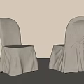 Beige Dining Chairs with Pleated Skirt and Bow Accent in Modern Minimalist Interior