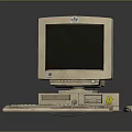 Complete Vintage Desktop Computer System With CRT Monitor Tower Keyboard And Mouse