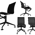 Black Mesh Back Office Chair With Adjustable Base And Armrests Design 3d model