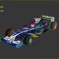 Blue Formula Style Racing Car With Gatorade Logo And Streamlined Body Design