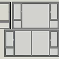 modern floor-to-ceiling window balcony window casement window 3d model