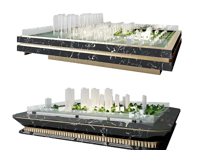 Professional Commercial Architectural Model With High Rise Buildings And Green Areas 3d model