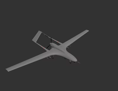 Smart Machine Unmanned Aerial Vehicle With Long Wing Design For Surveillance 3d model
