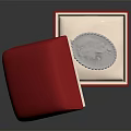 Elegant Silver Pendant With Blue Gemstone In Open Red Jewelry Box