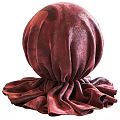 Burgundy Pleated Ceiling Drapery With Luxurious Shiny Texture And Elegant Decorative Design