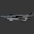Modern Military Fighter Jet With Gray Body Blue Canopy and Underwing Missile Attachments