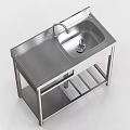 Stainless Steel Garden Sink With Stand Faucet And Drain For Outdoor Gardening
