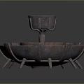 Handcrafted Wooden Stone Multi Layer Decorative Tray With Bowl And Sturdy Base