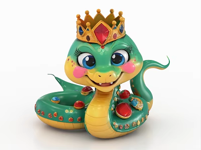 Year of the Snake Mascot Cartoon Snake Baby Snake Year of the Snake IP Year of the Snake Image Year of the Snake Meichen Spring Festival Meichen Year of the Snake Ornaments 3d model