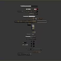 Different Types Of Modern Tactical Weapons With Colorful Designs And Features