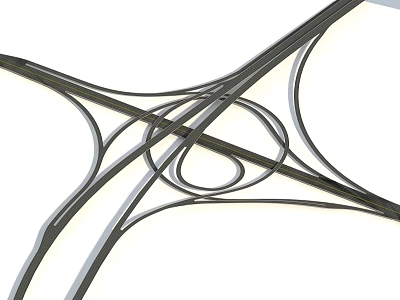 Modern Abstract Bridge Design With Curved Intertwined Lines And Geometric Structures 3d model