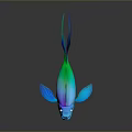 Vibrant Colorful Tropical Fish With Blue Pink Orange Hues And Reflection