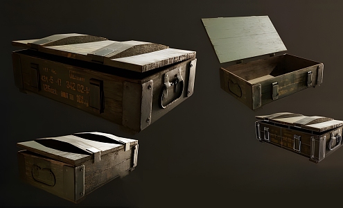 Military Box Wooden Box Military Troops War Supply Box Military Supplies World War II 3d model