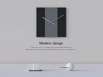 Modern Decorative Ornament Set With Wall Clock Sphere And Metal Accents 3d model
