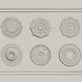 French retro style lamp panel 3d model