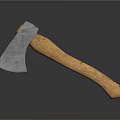 Durable Metal Axe With Wooden Handle For Cutting And Chopping Tasks