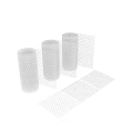 White Mesh Components Displayed in Roll and Sheet Forms with Hexagonal Pattern 3d model