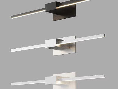 Modern Wall Sconces With Minimalist Linear Design And LED Light In Black White Silver Finishes 3d model