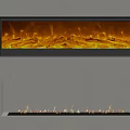 Sleek Modern Electric Fireplace With Realistic Flame Effect And Wall Mounted Design 3d model