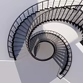 Modern Spiral Staircase With White Structure Black Railings And Natural Light In Minimalist Space