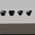 Projection Monitoring System With Multiple Dome Security Cameras Mounted On Ceiling