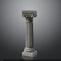 Classical Ionic Column With Marble Fluted Shaft And Voluted Capital