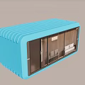 Modern Container Home Interior With Bedroom Furniture And Large Windows
