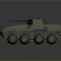 Armored Military Vehicle With Camouflage Paint 8 Wheeled Design And Top Mounted Weapon