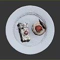 Delicious Household Dessert Cakes With Cream Cherry And Strawberry Toppings On White Plate