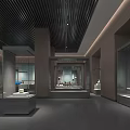 Modern Glass Museum Display Cabinets For Precious Antiques Exhibition With Elegant Indoor Space Lighting Design