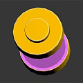 Yellow And Purple Daily Use Electrical Battery With White Lightning Symbol And Decorative Dots Design