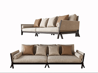 modern double sofa 3d model