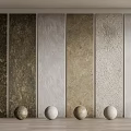 Wall Panel Samples With Various Textures And Decorative Spheres 3d model