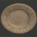 Ceramic Decorative Plate With Intricate Circular Patterns And Colorful Geometric Motifs 3d model
