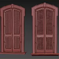 Green Casement Windows With Wooden Frames Glass Panels And Shutter Design
