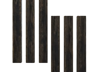 Natural Stone Wood Decorative Strips For Home Interior Design And Wall Decoration 3d model