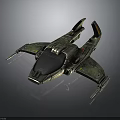 Sci Fi Spacecraft With Metallic Design Cockpit And Cosmic Exploration Wings