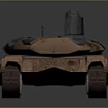 3D Rendered Military Brown Tank With Cannon Turret Detailed Tracks And Armor