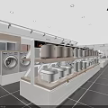 Modern Specialty Store Interior With Bright Lighting Appliance Displays And Shelves
