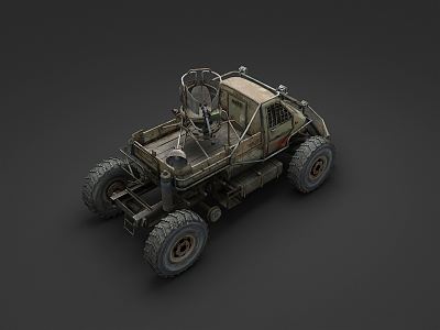 Industrial LOFT armored car equipment mecha car armored car bulldozer 3d model