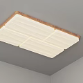 Modern Wooden Frame Ceiling Light With White Illuminated Panels For Home Interior