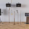 KTV self-service song machine display floor bracket wall-mounted audio bracket microphone 3d model