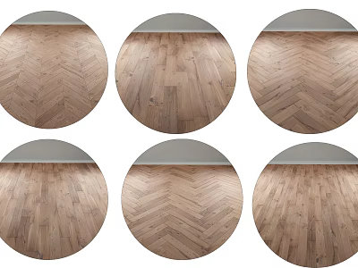 Stylish Wooden Flooring With Herringbone And Plank Patterns For Home Interior 3d model