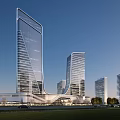 Modern Urban Skyscrapers With Glass Facades And Contemporary Architecture