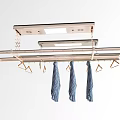 Retractable Ceiling Mounted Electric Clothes Hanger with Metal Rods Drying Towels and Clothes