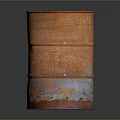 Rusty Metal Barrel With Orange Gray Rusted Surface Cylindrical Shape And Worn Base