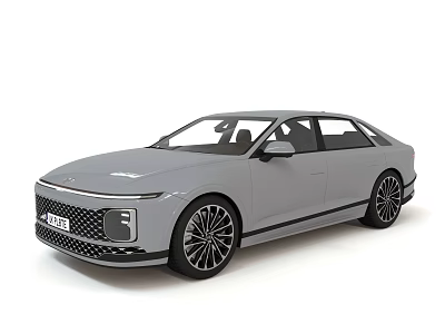 Sleek Gray Modern Sedan With Streamlined Body Front Grille And Alloy Wheels 3d model