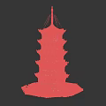 Traditional Chinese Multi Layered Pagoda Architecture With Ornate Eaves And Windows