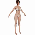 Woman in White Bikini Standing with Arms Naturally Hanging Pose